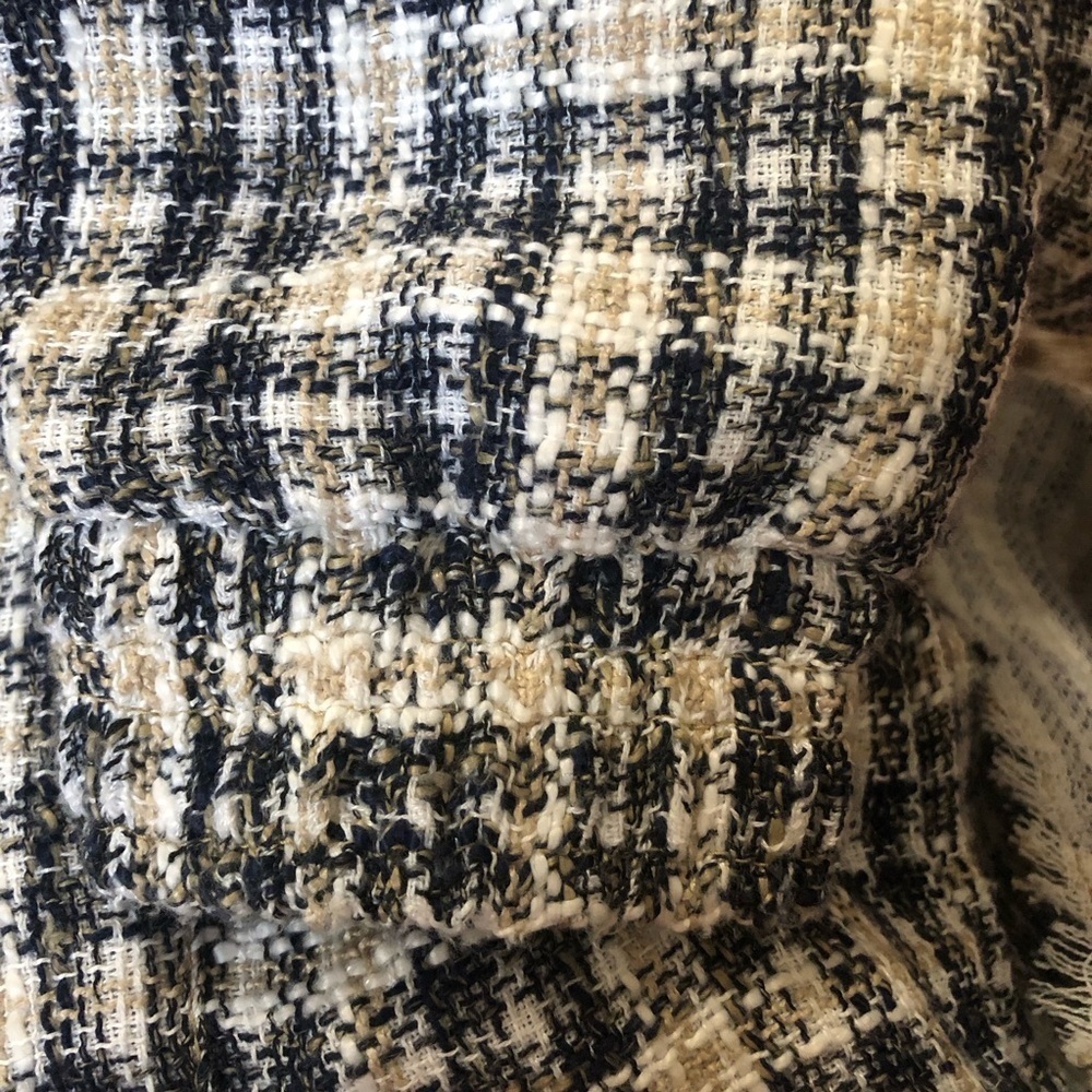 ZARA Textured Cropped Plaid Tweed Shacket with Chest Pockets Size XS - Picture 9 of 10